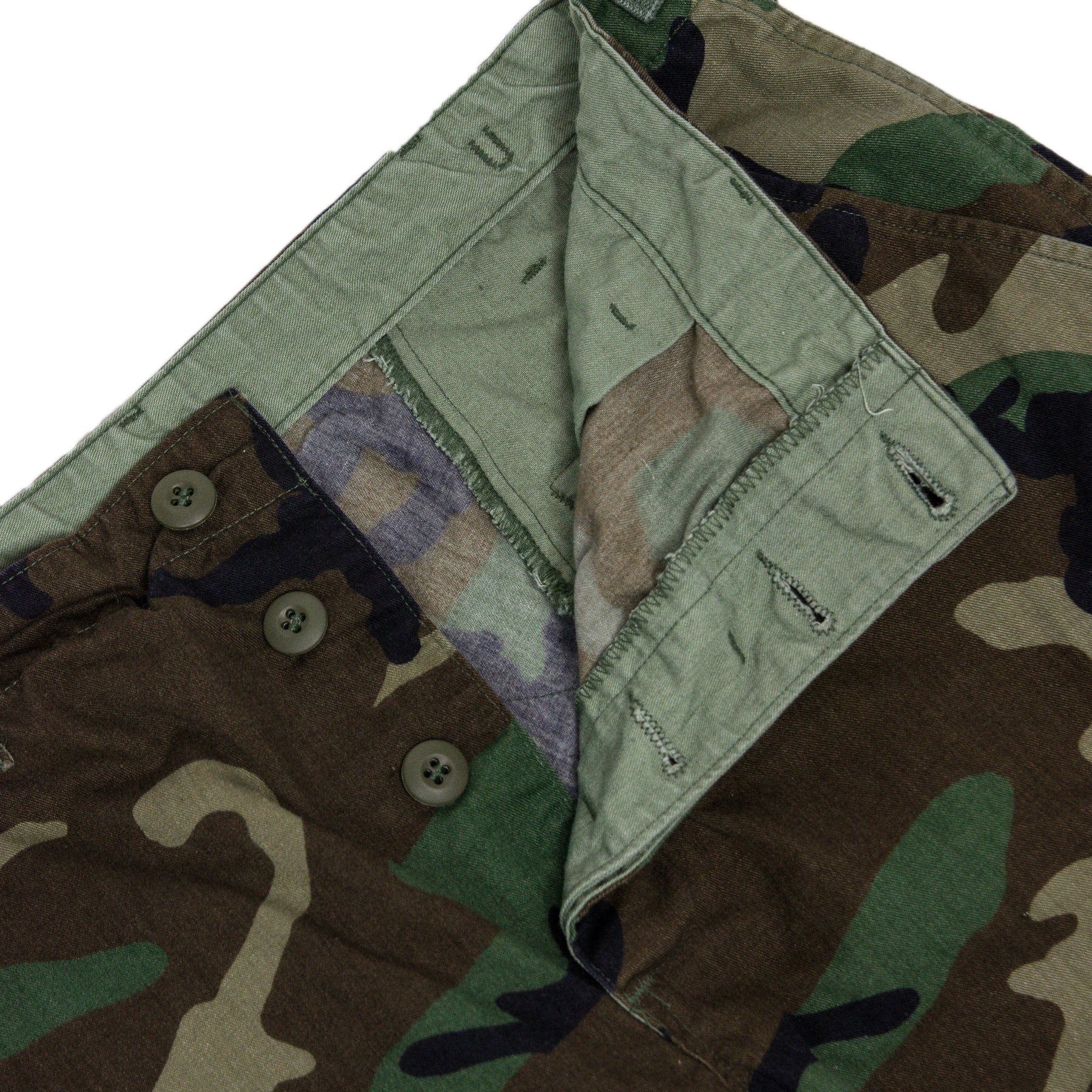 Vintage 90s US Army Woodland Camo Cargo Combat Field Trousers M Reg